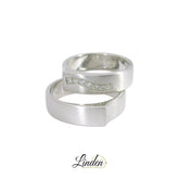 925 Silber rhodinierte Partnerringe – Freundschaftsringe Set für Paare – Damen- & Herrenring | LS-03/6 & LSZ-04/6